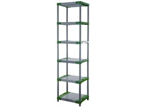 4251975416501 - Proregal-die Regalexperten - proregal Kunststoffregal grey bear Extra-Tall HxBxT 220x150x46cm Fachlast 70kg Grau - Grau