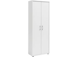 4251975417454 - Möbelpartner - Aktenschrank Tiger xl HxBxT 182x65x34cm 5 Fächern & 2 Flügeltüren Weiß - Weiß