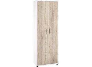 4251975417461 - Möbelpartner - Aktenschrank Tiger xl HxBxT 182x65x34cm 5 Fächern & 2 Flügeltüren Weiß  Eiche - Weiß