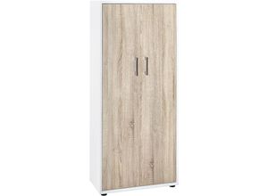 4251975417485 - Möbelpartner - Aktenschrank Tiger Large HxBxT 147x65x34cm 4 Fächern & 2 Flügeltüren Weiß  Eiche - Weiß