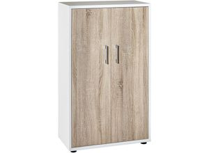 4251975417492 - Möbelpartner - Aktenschrank Tiger Medium HxBxT 110x65x34cm 3 Fächern & 2 Flügeltüren Weiß - Weiß