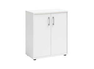 4251975417515 - Möbelpartner - Aktenschrank Tiger Small HxBxT 77x65x34cm 2 Fächern & 2 Flügeltüren Weiß - Weiß