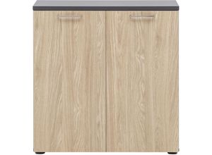 4251975418000 - Möbelpartner - Aktenschrank Hippo Small HxBxT 84x80x41cm 2 Fächern & 2 Flügeltüren Eiche - Eiche