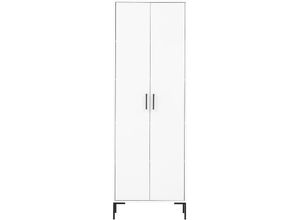 4251975418307 - Möbelpartner - Aktenschrank Panda HxBxT 195x65x40cm 5 Fächern & 2 Flügeltüren Weiß - Weiß