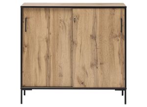 4251975418314 - Möbelpartner - Schiebetürenschrank Panda HxBxT 96x100x41cm 2 Fächern & 2 Schiebetüren Eiche - Eiche