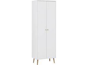 4251975418413 - Möbelpartner - Aktenschrank Grizzly Tall HxBxT 195x65x40cm 5 Fächern & 2 Flügeltüren Weiß - Weiß