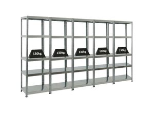 4251975421802 - Proregal-preiswerte Qualität - proregal Mega Deal 5x Schwerlastregal Steel Eagle HxBxT 180x60x40 cm Fachlast 130kg Verzinkt - Verzinkt