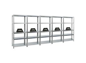 4251975421840 - Proregal-preiswerte Qualität - proregal Mega Deal 5x Schwerlastregal Steel Eagle HxBxT 180x80x40 cm Fachlast 130kg Verzinkt - Verzinkt