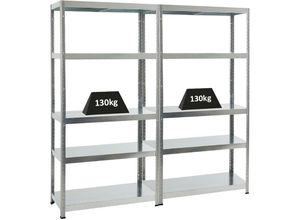 4251975421857 - Proregal-preiswerte Qualität - Mega Deal 2x Étagère charge lourde steel eagle HxLxP 180x90x40cm 130kg par niveau Galvanisé Étagère Robuste de Garage