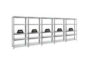 4251975421888 - Proregal-preiswerte Qualität - proregal Mega Deal 5x Schwerlastregal Steel Eagle HxBxT 180x90x40 cm Fachlast 130kg Verzinkt - Verzinkt