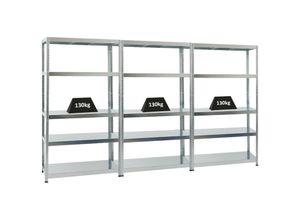 4251975421901 - Proregal-preiswerte Qualität - proregal Mega Deal 3x Schwerlastregal Steel Eagle HxBxT 180x100x40 cm Fachlast 130kg Verzinkt - Verzinkt