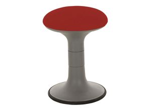 4251975423875 - Hocker Boston HxØ 47x30cm Tragfähigkeit 110kg ergonomischer Polstersitze Schwingender Kunststoff-Tellerfuß Tiefrot - Rot