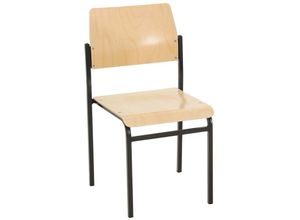 4251975425473 - Proregal-individuelle Büro-&betriebsausstattung - Stapelbare Besucherstühle Newark HxBxT 70x42x42cm Tragfähigkeit 110kg Buche-Sitz Schwarz Buche