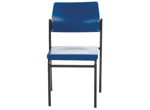 4251975425480 - Proregal-individuelle Büro-&betriebsausstattung - Stapelbare Besucherstühle Newark HxBxT 70x42x42cm Tragfähigkeit 110kg Buche-Sitz Schwarz Blau - Blau