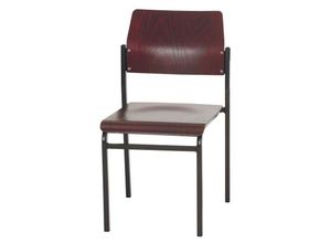 4251975425497 - Proregal-individuelle Büro-&betriebsausstattung - Stapelbare Besucherstühle Newark HxBxT 70x42x42cm Tragfähigkeit 110kg Buche-Sitz Schwarz Bordeaux