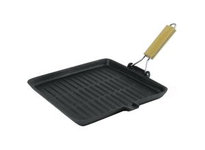 4251975427125 - Chefgastro-die Bbq-experten - chefgastro bbq Grillpfanne mit Holzgriff 28 x 28 x 2 cm