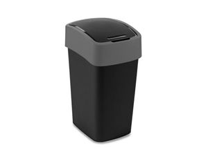4251975428771 - Abfallbehälter mit Schwing- Klappdeckel 25 Liter Fassungsvermögen Schwarz