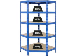 4251975467657 - Proregal-regale Günstig Kaufen - proregal Eckregal Tiger HxBxT 180x90x45 cm Fachlast 175kg Blau - Blau