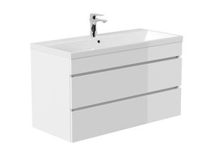 4251982673782 - POSSEIK Waschbecken mit Unterschrank FELLINI 100 weiß glanz 1000 x 480 x 584 cm