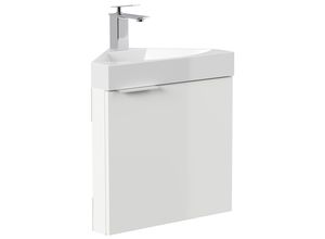 4251982674086 - Gäste WC Eckbadmöbel Delta Slimline Gästebad SoftClose weiß hochglanz