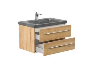 4251982676752 - POSSEIK Waschbecken mit Unterschrank YAMO 75 eiche gold 750 x 450 x 500 cm