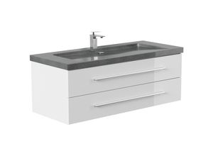 4251982676912 - POSSEIK Waschbecken mit Unterschrank YAMO 130 weiß glanz 1300 x 450 x 500 cm