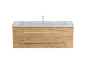 4251982676967 - POSSEIK Waschbecken mit Unterschrank WHITE YAMO 130 eiche gold 1300 x 550 x 500 cm