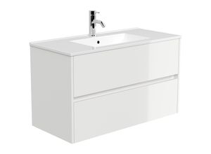 4251982679098 - POSSEIK Waschbecken mit Unterschrank LIMES 100 weiß glanz 1000 x 465 x 585 cm