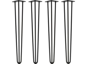 4251986200007 - Natural Goods Berlin - hairpin Legs Tischbeine Haarnadelbeine 12mm Stahl Möbelfüße Tischgestell Tischkufen - 4 Stück Schwarz 71cm - 3 Streben