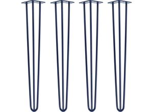 4251986200069 - Natural Goods Berlin - hairpin Legs Tischbeine Haarnadelbeine 12mm Stahl Möbelfüße Tischgestell Tischkufen - 4 Stück Blau 71cm - 3 Streben