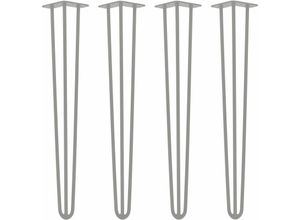 4251986200076 - Hairpin Legs Tischbeine Haarnadelbeine 12mm Stahl Möbelfüße Tischgestell Tischkufen - 4 Stück Grau 71cm - 3 Streben - Tisch - Grau - Natural