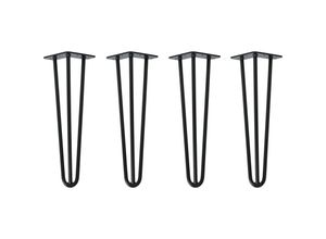 4251986200137 - Natural Goods Berlin - hairpin Legs Tischbeine Haarnadelbeine 12mm Stahl Möbelfüße Tischgestell Tischkufen - 4 Stück Schwarz 40cm - 3 Streben