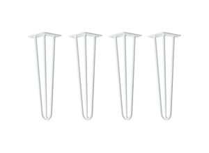 4251986200151 - Natural Goods Berlin - hairpin Legs Tischbeine Haarnadelbeine 12mm Stahl Möbelfüße Tischgestell Tischkufen - 4 Stück Weiß 40cm - 3 Streben