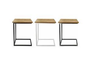 4251986200915 - Natural Goods Berlin - Beistelltisch c-form Laptoptisch aus Metall und Holz Couchtisch Nachttisch Echtholz Eiche praktische Ablage - Industrial