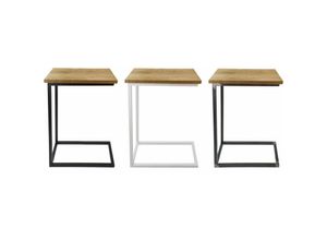 4251986200922 - Natural Goods Berlin Beistelltisch C-FORM Laptoptisch aus Metall und Holz Couchtisch Nachttisch Echtholz Eiche praktische Ablage - Industrial