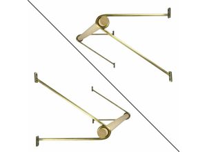 4251986203114 - Gard prenzlberg Halterung für Kleiderstange Wandmontage Wandgardeobe aus Massivholz diy - 2 Stück Antik Gold T26 x B100cm Kleiderstange - Antik