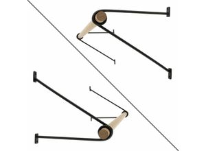 4251986203350 - Natural Goods Berlin - gard prenzlberg Halterung für Kleiderstange Wandmontage Wandgardeobe aus Massivholz diy - 2 Stück Schwarz T26 x B130cm