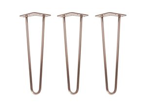 4251986206146 - Natural Goods Berlin - hairpin Legs Tischbeine Haarnadelbeine 12mm Stahl Möbelfüße Tischgestell Tischkufen - 3 Stück Antik Roségold 40cm - 2