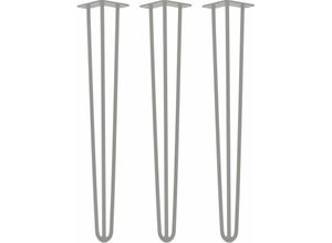 4251986206221 - Natural Goods Berlin HAIRPIN Legs Tischbeine Haarnadelbeine 12mm Stahl Möbelfüße Tischgestell Tischkufen - 3 Stück Grau 71cm - 3 Streben