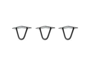 4251986206238 - Hairpin Legs Tischbeine Haarnadelbeine 12mm Stahl Möbelfüße Tischgestell Tischkufen - 3 Stück Industrial Anthrazit (geölt) 10cm - 2 Streben