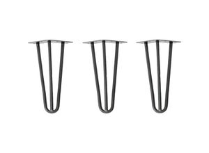 4251986206283 - Hairpin Legs Tischbeine Haarnadelbeine 12mm Stahl Möbelfüße Tischgestell Tischkufen - 3 Stück Industrial Anthrazit (geölt) 20cm - 3 Streben