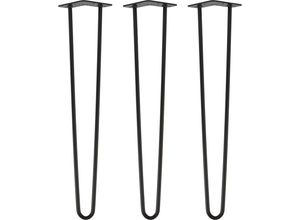 4251986206917 - Natural Goods Berlin HAIRPIN Legs Tischbeine Haarnadelbeine 12mm Stahl Möbelfüße Tischgestell Tischkufen - 3 Stück Schwarz 60cm - 2 Streben