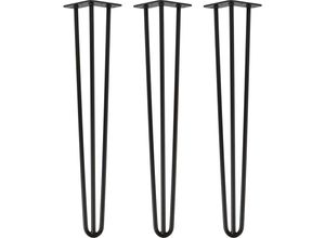 4251986206924 - Natural Goods Berlin HAIRPIN Legs Tischbeine Haarnadelbeine 12mm Stahl Möbelfüße Tischgestell Tischkufen - 3 Stück Schwarz 60cm - 3 Streben