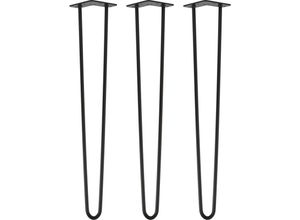 4251986206931 - Natural Goods Berlin - hairpin Legs Tischbeine Haarnadelbeine 12mm Stahl Möbelfüße Tischgestell Tischkufen - 3 Stück Schwarz 71cm - 2 Streben