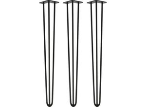 4251986206955 - Natural Goods Berlin - hairpin Legs Tischbeine Haarnadelbeine 12mm Stahl Möbelfüße Tischgestell Tischkufen - 3 Stück Schwarz 86cm - 3 Streben