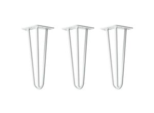 4251986207112 - Natural Goods Berlin HAIRPIN Legs Tischbeine Haarnadelbeine 12mm Stahl Möbelfüße Tischgestell Tischkufen - 3 Stück Weiß 30cm - 3 Streben