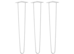 4251986207204 - Natural Goods Berlin - hairpin Legs Tischbeine Haarnadelbeine 12mm Stahl Möbelfüße Tischgestell Tischkufen - 3 Stück Weiß 60cm - 2 Streben