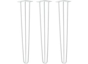 4251986207211 - Natural Goods Berlin - hairpin Legs Tischbeine Haarnadelbeine 12mm Stahl Möbelfüße Tischgestell Tischkufen - 3 Stück Weiß 60cm - 3 Streben