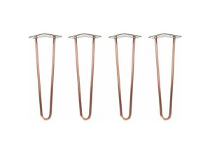 4251986207709 - Natural Goods Berlin - hairpin Legs Tischbeine Haarnadelbeine 12mm Stahl Möbelfüße Tischgestell Tischkufen - 4 Stück Antik Roségold 40cm - 2