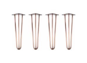 4251986207716 - Natural Goods Berlin HAIRPIN Legs Tischbeine Haarnadelbeine 12mm Stahl Möbelfüße Tischgestell Tischkufen - 4 Stück Antik Roségold 40cm - 3